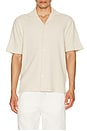 view 3 of 4 Checkered Knit Bowling Shirt in Egret