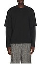view 1 of 4 Double Layer Long Sleeve Tee in Black