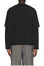 view 2 of 4 Double Layer Long Sleeve Tee in Black
