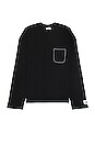 view 1 of 4 Contrast Stitch Long Sleeve Tee in Black