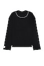 view 2 of 4 Contrast Stitch Long Sleeve Tee in Black