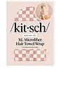 view 2 of 8 XL Quick-Dry Hair Towel Wrap in Terracotta Checker