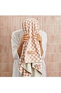 view 6 of 8 XL Quick-Dry Hair Towel Wrap in Terracotta Checker