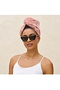 view 5 of 6 Plush Microfiber Hair Towel Turban in Terracotta