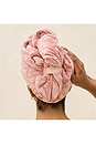 view 6 of 6 Plush Microfiber Hair Towel Turban in Terracotta