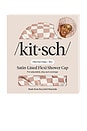 view 2 of 8 Satin-Lined Flexi Shower Cap in Terracotta Checker