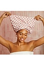view 7 of 8 Satin-Lined Flexi Shower Cap in Terracotta Checker
