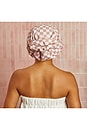 view 8 of 8 Satin-Lined Flexi Shower Cap in Terracotta Checker
