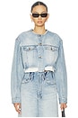 view 1 of 4 BLOUSON TORN OFF CROP TRUCKER in Denim