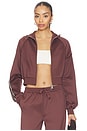 view 1 of 6 Cropped Zip Track Jacket in Mocha