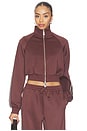 view 2 of 6 Cropped Zip Track Jacket in Mocha