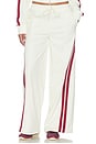view 1 of 7 Origin Track Pant in Off White & Burgundy