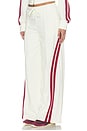 view 5 of 7 Origin Track Pant in Off White & Burgundy