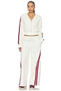 view 7 of 7 Origin Track Pant in Off White & Burgundy