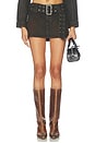view 1 of 6 Micro Mini Belted Skirt in Brown