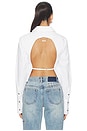 view 4 of 6 Dare Open Back Shirt in White