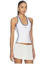 view 2 of 5 Sott Idol Racer Tank Top in White & Blue