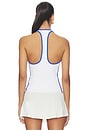 view 3 of 5 Sott Idol Racer Tank Top in White & Blue