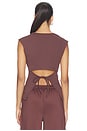 view 4 of 5 99 Slim Open Back Tee in Mocha