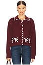 view 1 of 4 Polly Bow Cardigan in Chocolate Brown
