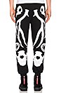 view 3 of 3 Skeleton Puff Print Jogger in Black & White Puff