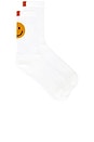 view 1 of 4 Happy Face Sock in White