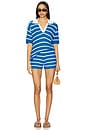 view 5 of 6 Agnes Sweatshort in Royal Blue & White