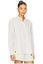 view 2 of 5 The Cordel Button Up Shirt in White & Black