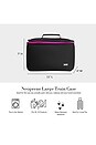 view 7 of 7 POCHETTE À MAQUILLAGE NEOPRENE TRAIN CASE LARGE in Black & Pink