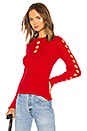view 1 of 4 Fitted Lacehole Sweater in Medium Red