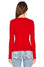 view 3 of 4 Fitted Lacehole Sweater in Medium Red