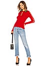 view 4 of 4 Fitted Lacehole Sweater in Medium Red