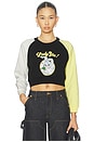 view 1 of 4 Lucky Me Cartoon Cropped Sweatshirt in Black