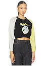 view 2 of 4 Lucky Me Cartoon Cropped Sweatshirt in Black