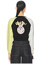 view 3 of 4 Lucky Me Cartoon Cropped Sweatshirt in Black