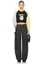 view 4 of 4 Lucky Me Cartoon Cropped Sweatshirt in Black