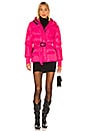 view 1 of 4 Short Belted Puffer Jacket in Deep Fuchsia