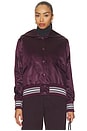view 4 of 6 Varsity Cropped Bomber in Blackberry