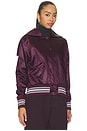 view 5 of 6 Varsity Cropped Bomber in Blackberry