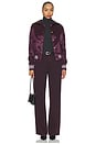 view 7 of 6 Varsity Cropped Bomber in Blackberry