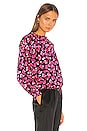 view 2 of 4 Ditzy Peonie Blouse in Deep Fuchsia