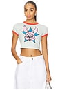 view 1 of 4 Gots Kenzo Lucky Me Cartoon Cropped Ringer T-shirt in Aqua