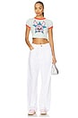 view 4 of 4 Gots Kenzo Lucky Me Cartoon Cropped Ringer T-shirt in Aqua
