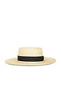 view 2 of 3 The Spencer Boater in Natural Woven