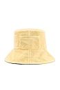 view 4 of 4 Wave Bucket Hat in Pastel Yellow