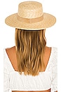 view 2 of 3 The Spencer Boater Hat in 	NATURAL / CAMEL