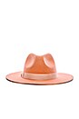 view 4 of 4 Sunset Palms Wool Fedora in Pastel Peach