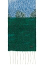 view 4 of 4 Mountain Graphic Long Scarf in Green & Vaporous Overview