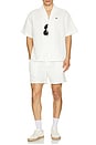 view 5 of 5 Waffle Monochrome Elasticated Textured Shorts in Flour