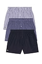 view 1 of 3 3-Pack Cotton Weave Boxers in Navy Blue & White